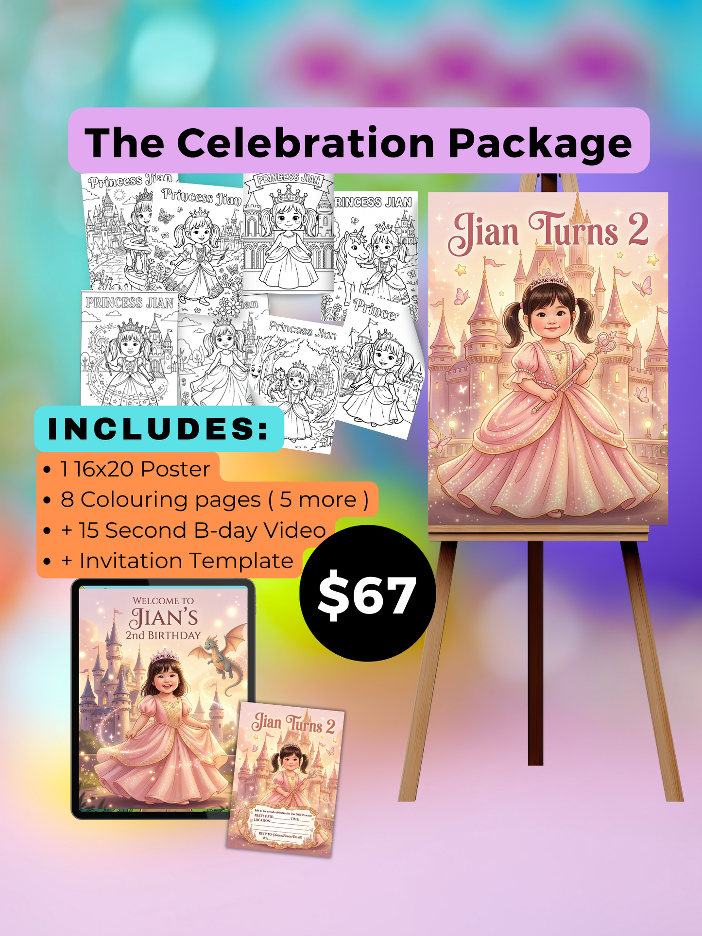 Deluxe Pack -Most Popular -The Celebration Package -Best Seller - Prince/Princess Themed