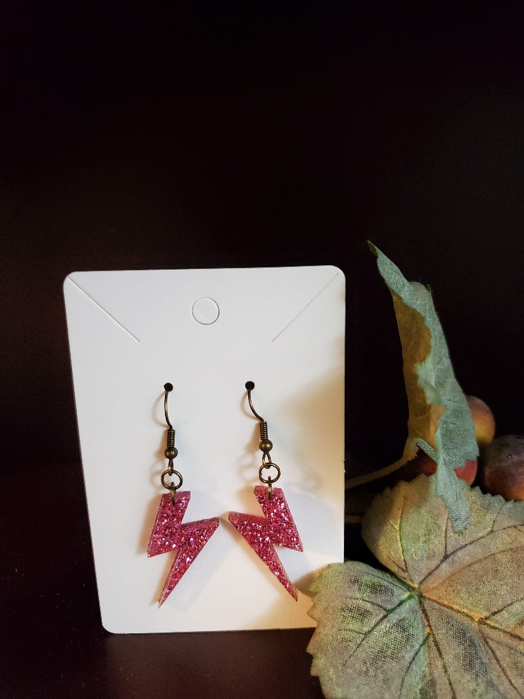 Laser Cut Lightning Bolt Acrylic Earrings