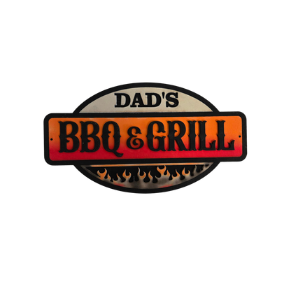 Dad’s BBQ & Grill Wooden Sign – Laser Cut Rustic Man Cave & Patio Decor