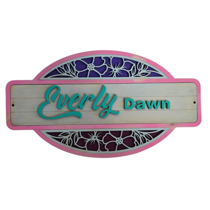 Personalized Baby Name Wooden Sign – Laser Cut Nursery & Kids Room Decor