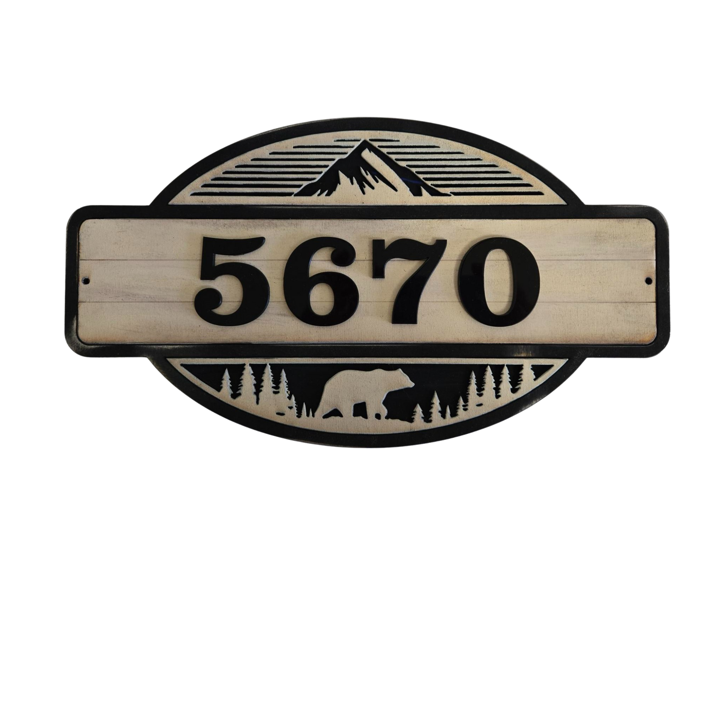Personalized Wooden Address Sign – Laser Cut House Number Porch Decor