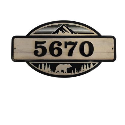 Personalized Wooden Address Sign – Laser Cut House Number Porch Decor