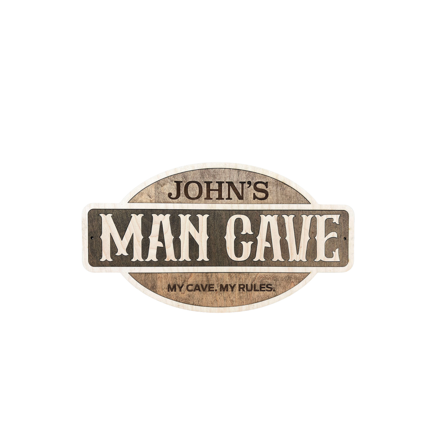 Personalized Man Cave Wooden Sign – Laser Cut Rustic Wall Decor