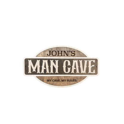 Personalized Man Cave Wooden Sign – Laser Cut Rustic Wall Decor
