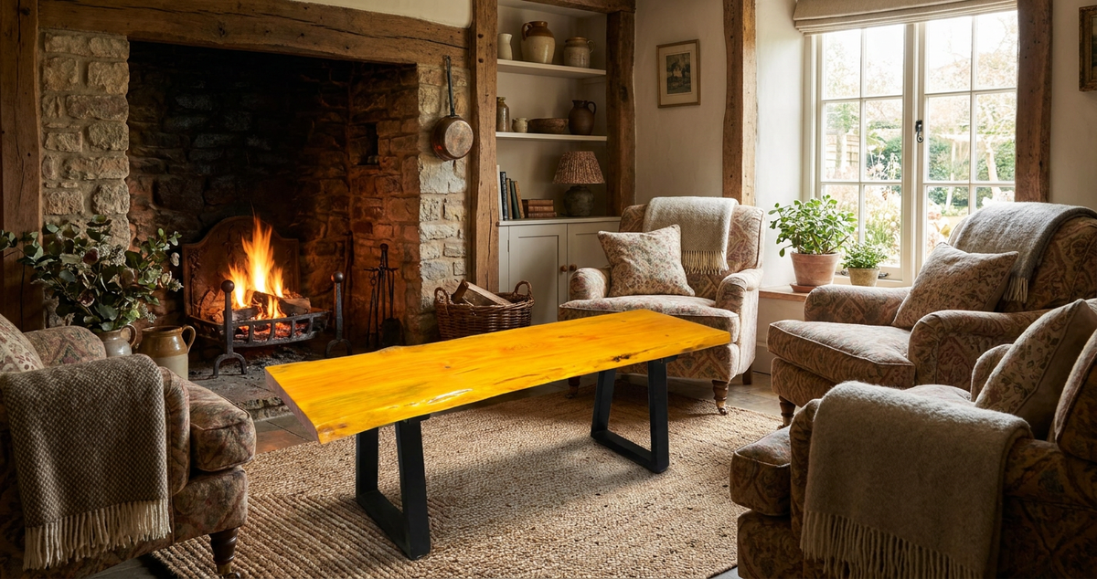 Live-Edge Wood Bench with Adjustable Metal Legs | Rustic Industrial Furniture – It's Knot Unusual