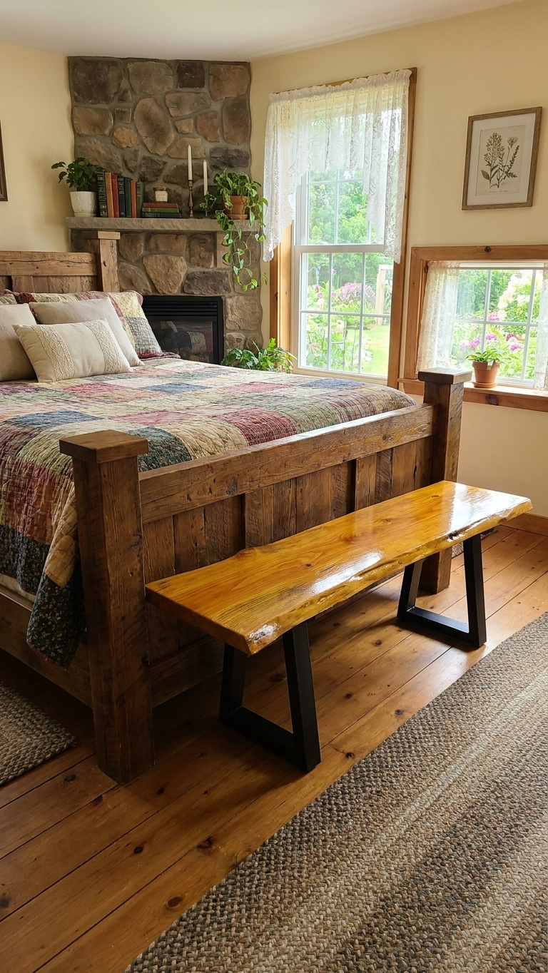 Live-Edge Wood Bench with Adjustable Metal Legs | Rustic Industrial Furniture – It's Knot Unusual