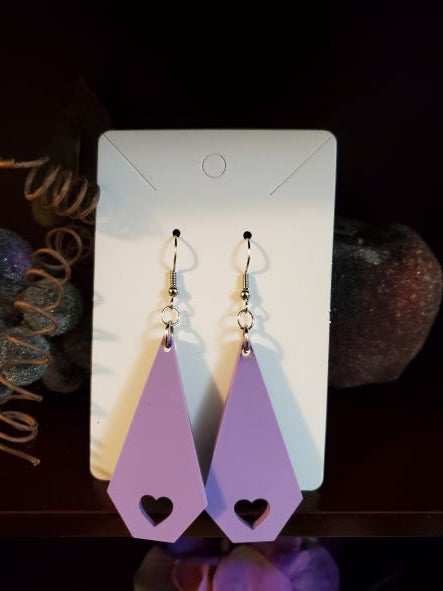 Purple Heart Dangle Earrings